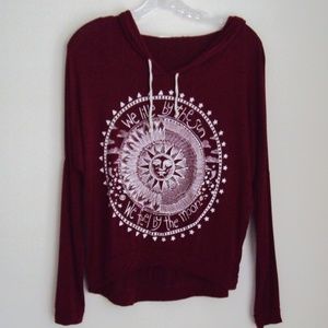 French Pastry Maroon LS Hoodie Graphic Tee